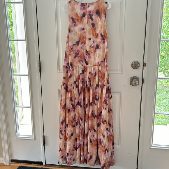 Fame and Partners Alana Tiered Maxi Dress, Watercolor Pinks, Size 6 - Picture 6 of 7